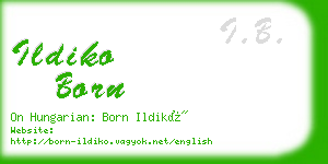 ildiko born business card